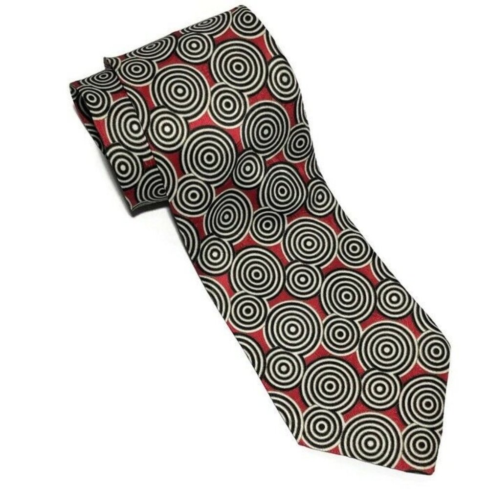 Stefano Ricci Men’s Black/Red Silk Geometric Tie